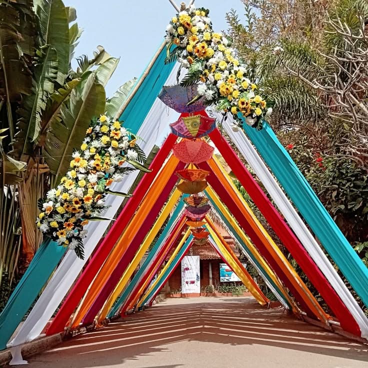 Beautiful wedding entrance decoration