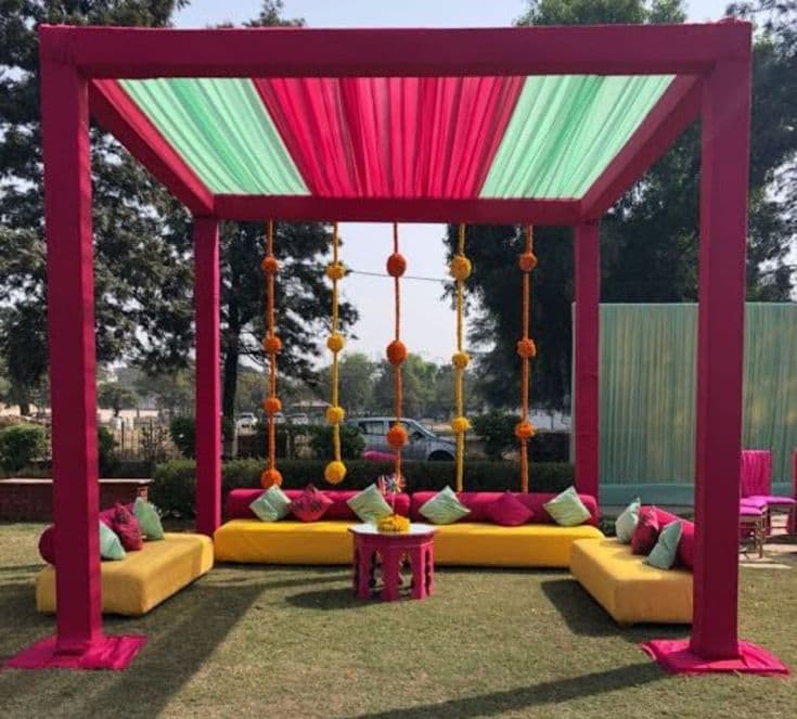 Traditional festival celebration setup