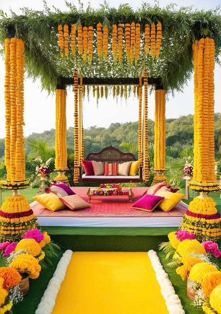 Festival catering with traditional decor