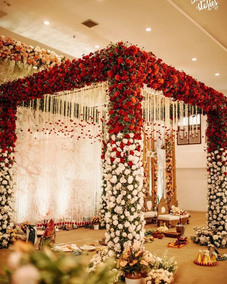 Traditional wedding mandap setup