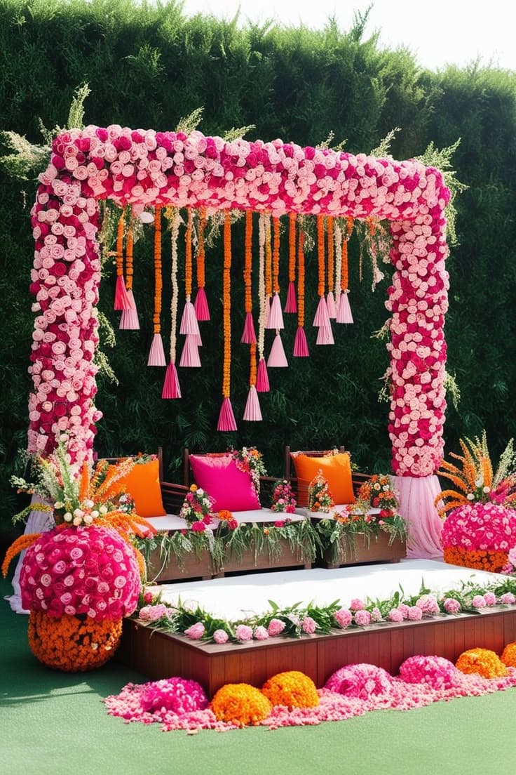 Elegant mandap decoration with flowers
