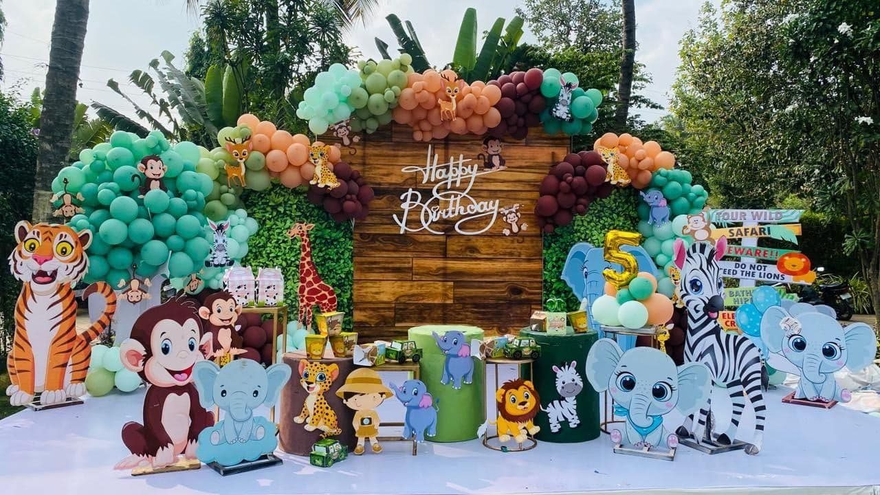 Themed birthday party setup