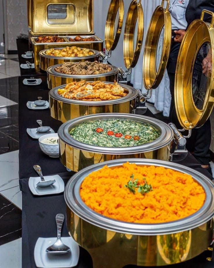 Buffet counter with delicious spread